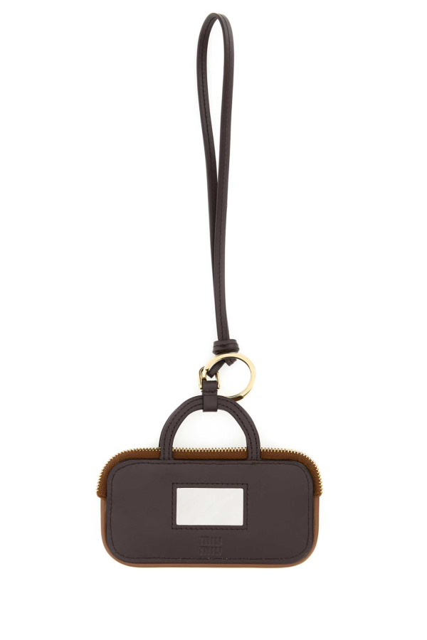 MIU MIU Caramel Leather Keyring - Cognac