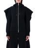 sacai Hooded Zip Sweatshirt - Black - Thumbnail 1