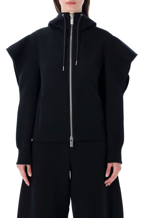 sacai Hooded Zip Sweatshirt - Black