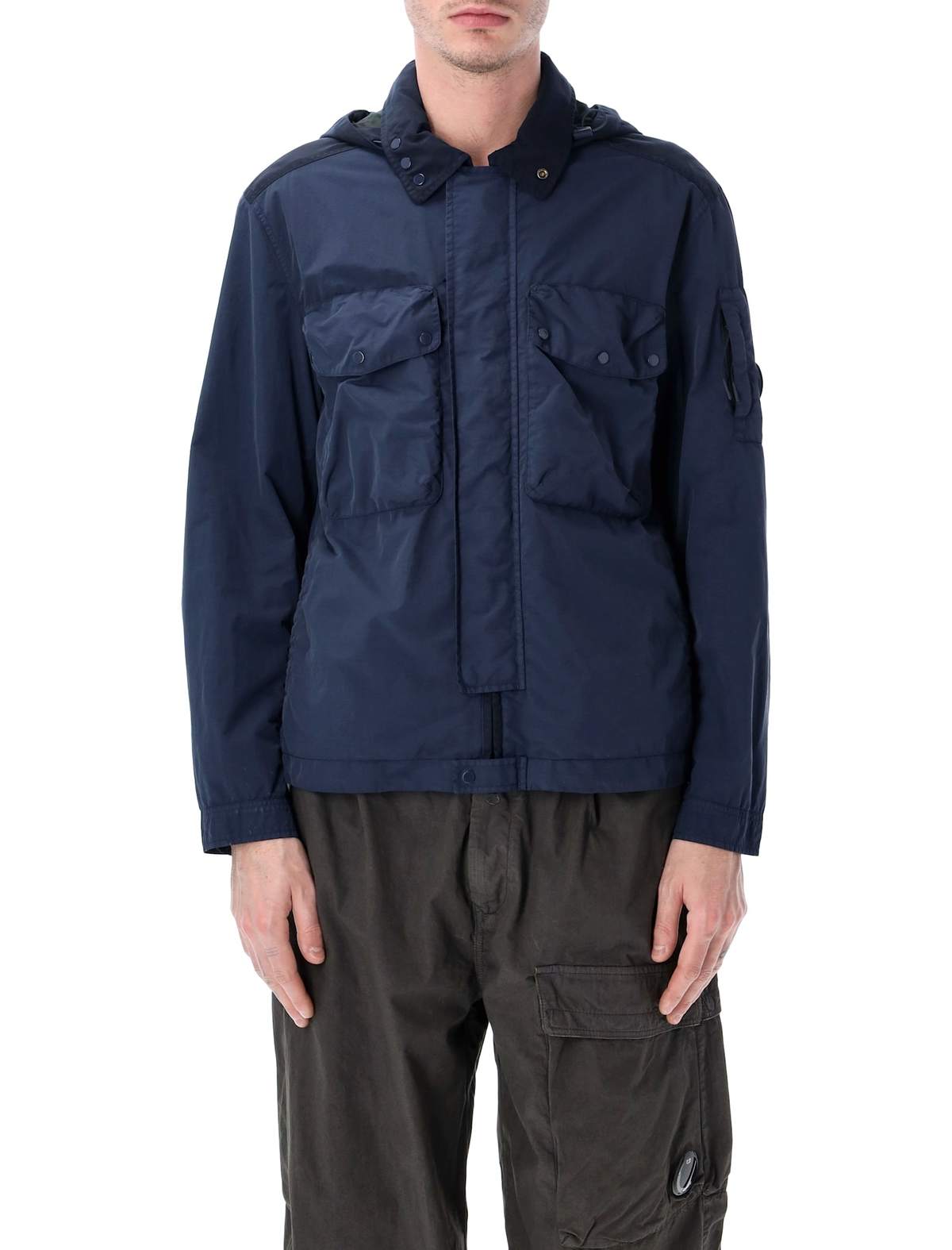 C.P. Company Nylon Goggle Overshirt - DK Navy - Image 1 of 3