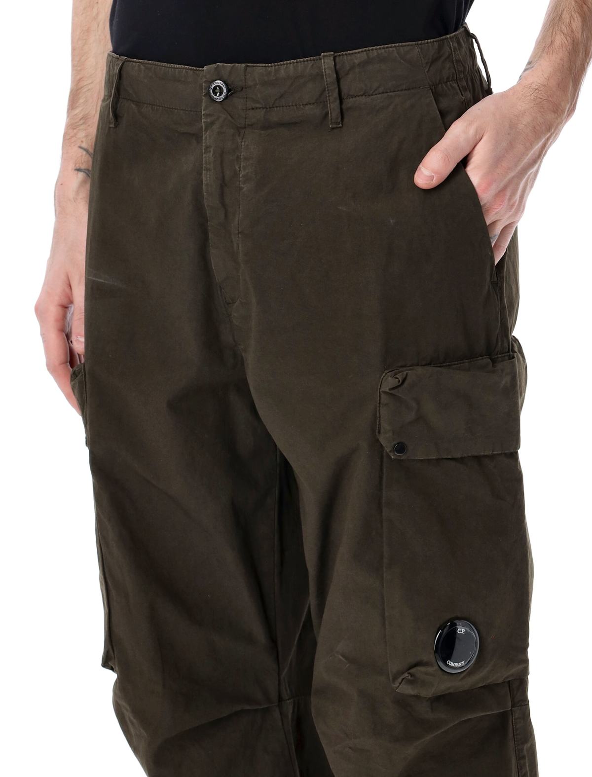 C.P. Company Microreps Fabric Cargo Pants - DK Olive - Image 3 of 3