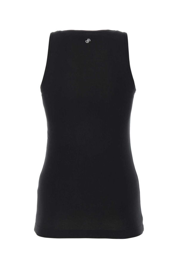 Patou Black Cotton Tank Top - Black