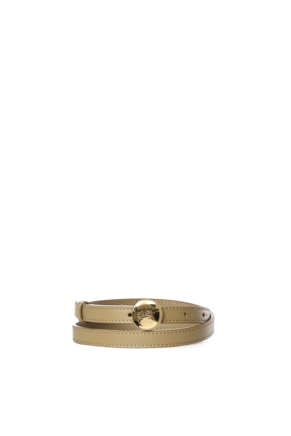 LOEWE Pebble Calfskin Belt - Oak/Gold