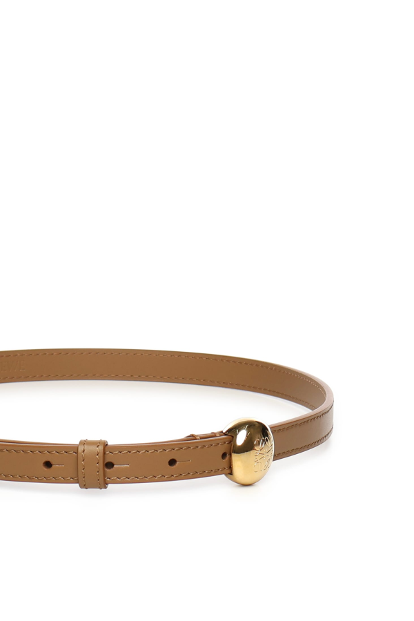 LOEWE Pebble Calfskin Belt - Oak/Gold