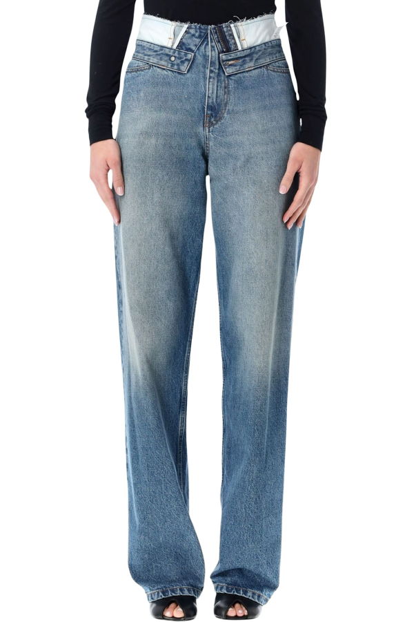 MM6 Maison Margiela Mm6 Double Waist Straight Jeans - Light Blue