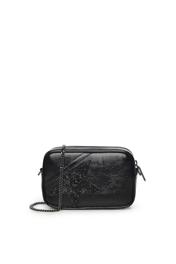 Golden Goose Mini Star Leather Bag With Swarovski Crystals Shoulder Bag - Black