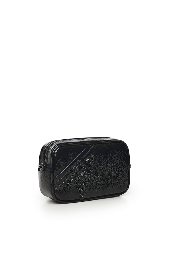 Golden Goose Mini Star Leather Bag With Swarovski Crystals Shoulder Bag - Black