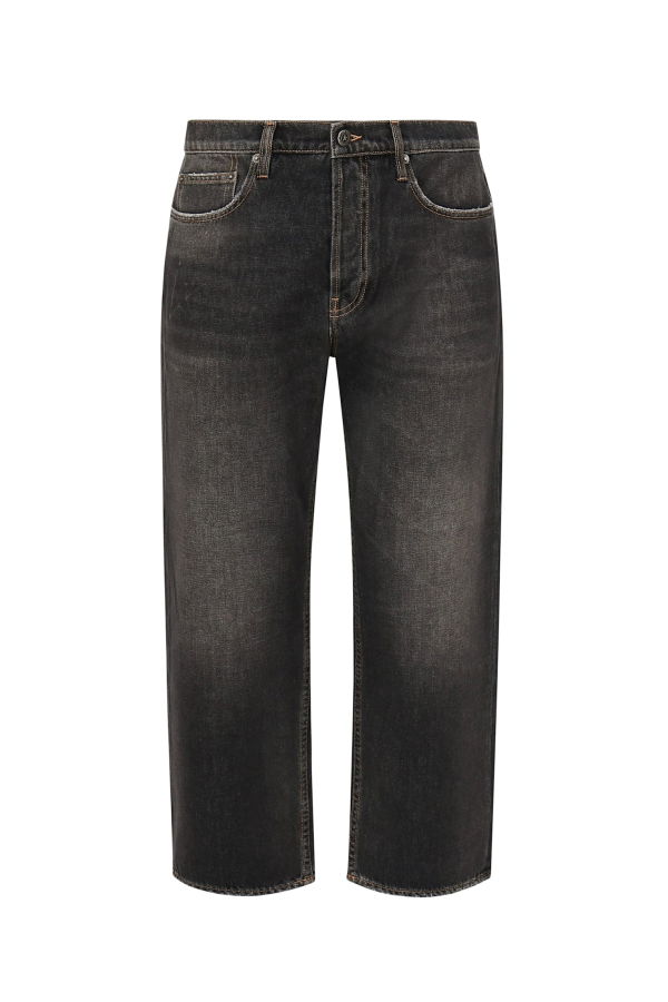 Golden Goose Cropped Jeans With Logo Application On The Back - Black