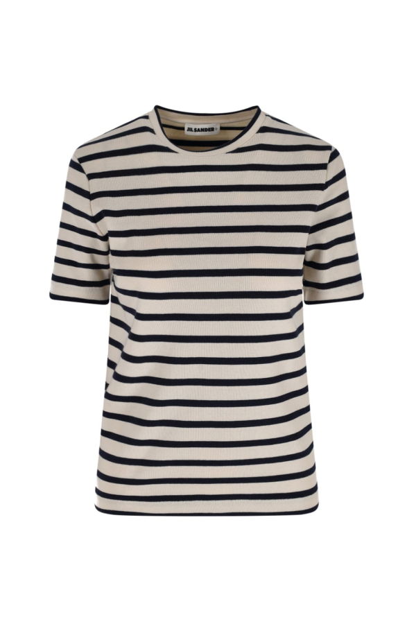 Jil Sander Stripe T-Shirt Tee - Cream
