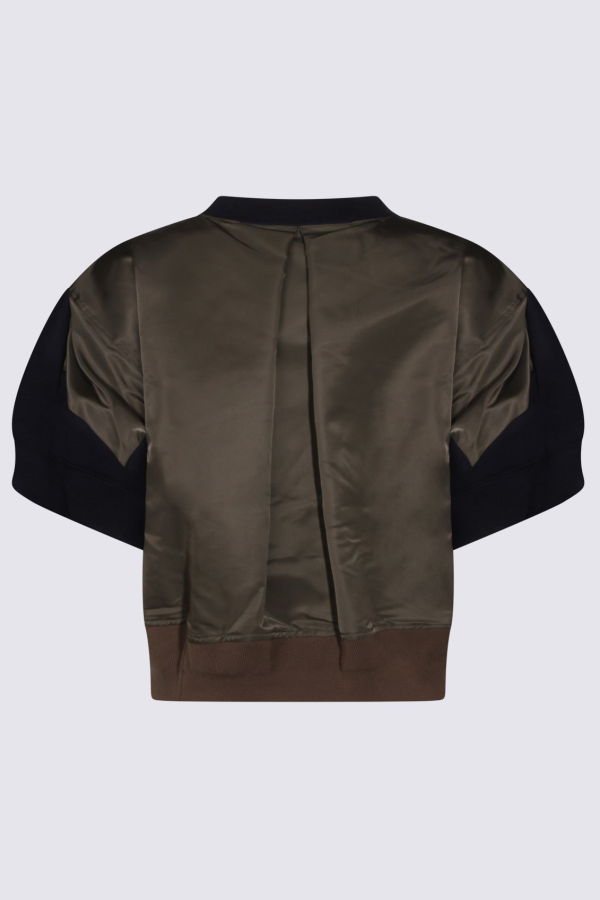 sacai Navy and Khaki Cotton Sweatshirt - Navy/Khaki