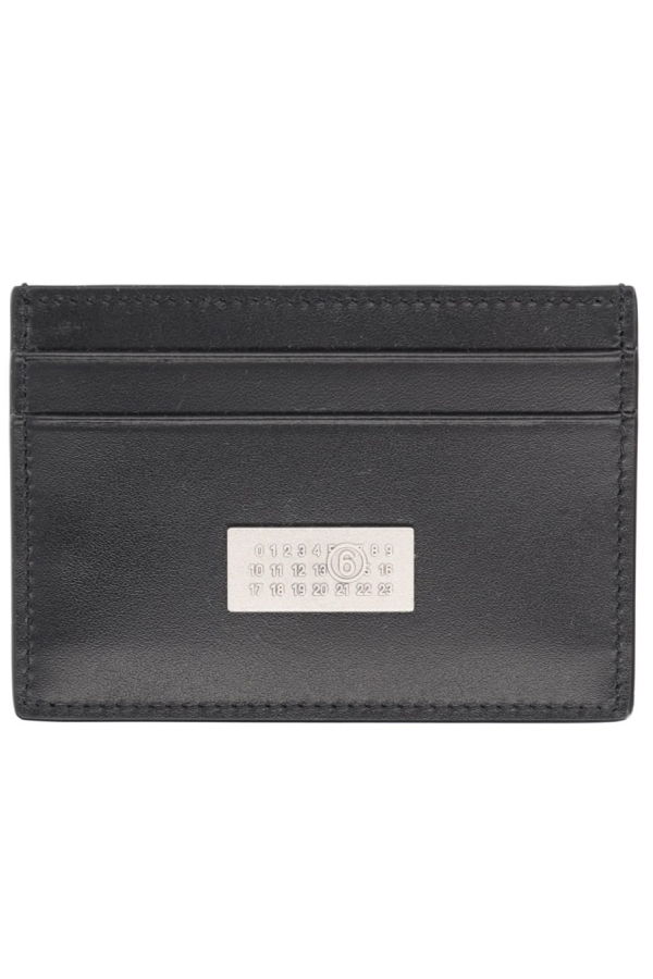 MM6 Maison Margiela Card Holder With Logo Wallet - Black