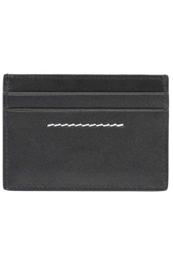 MM6 Maison Margiela Card Holder With Logo Wallet - Black