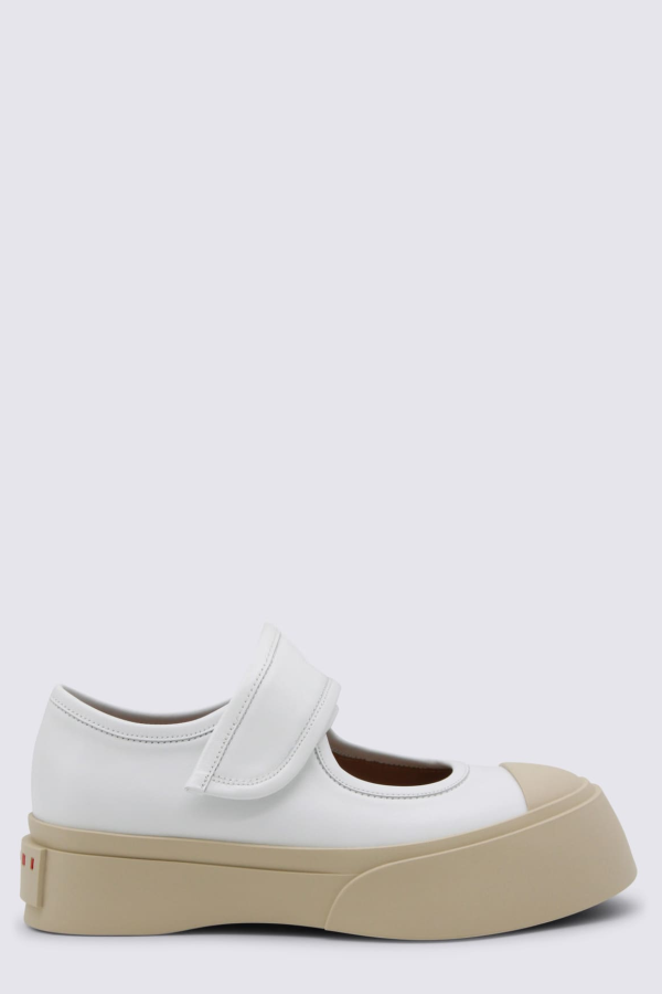 Marni Leather Sneakers - Lily White