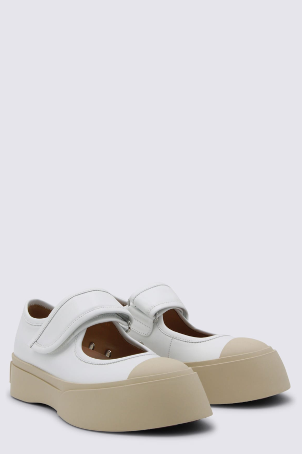 Marni Leather Sneakers - Lily White