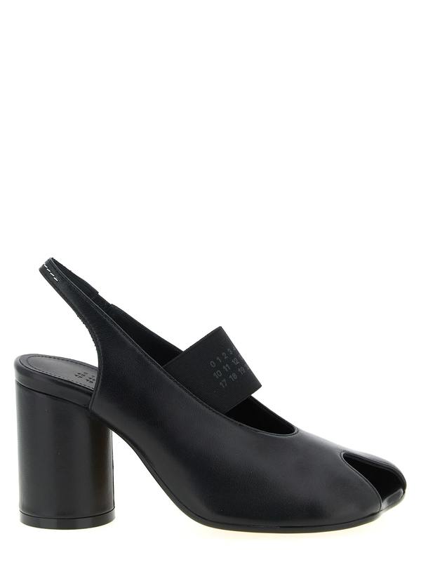 MM6 Maison Margiela Anatomic Numeric Slingback Heels - Black