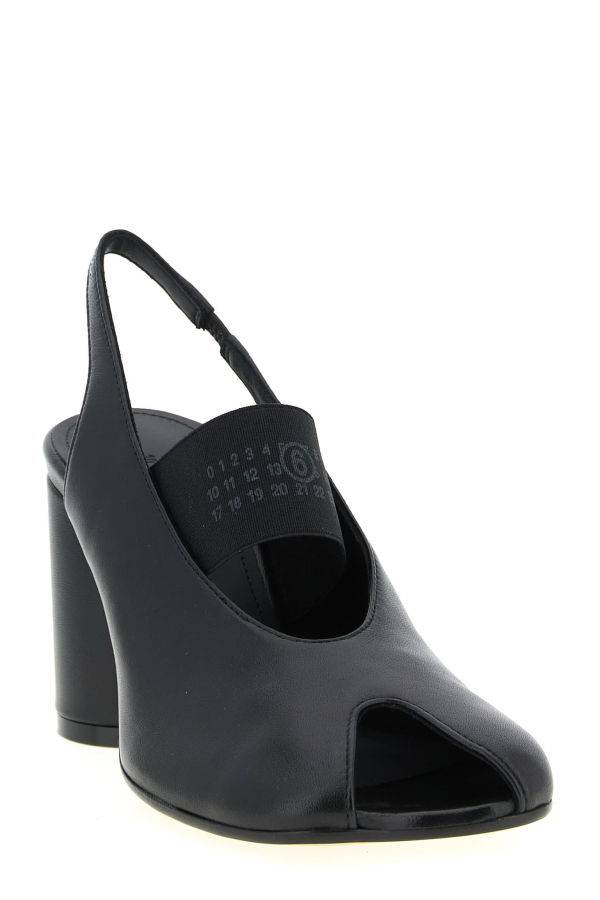 MM6 Maison Margiela Anatomic Numeric Slingback Heels - Black
