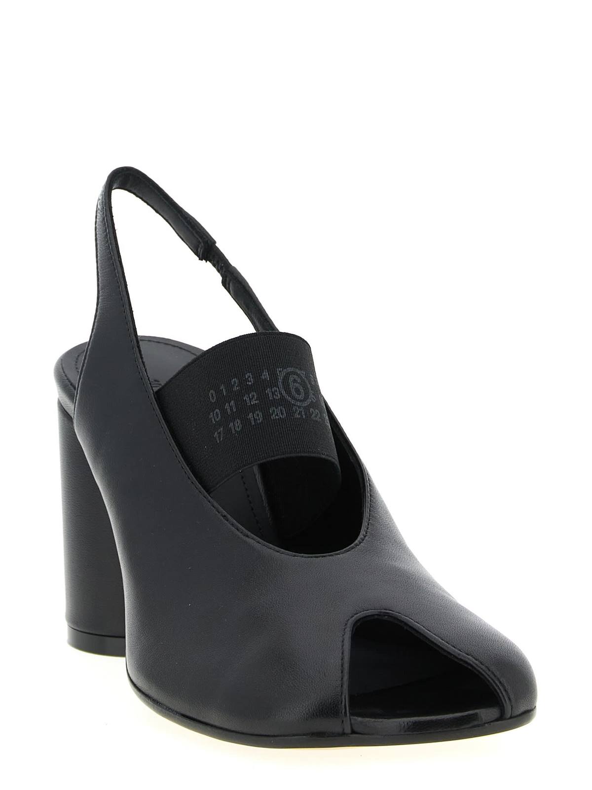 MM6 Maison Margiela Anatomic Numeric Slingback Heels - Black - Image 2 of 4
