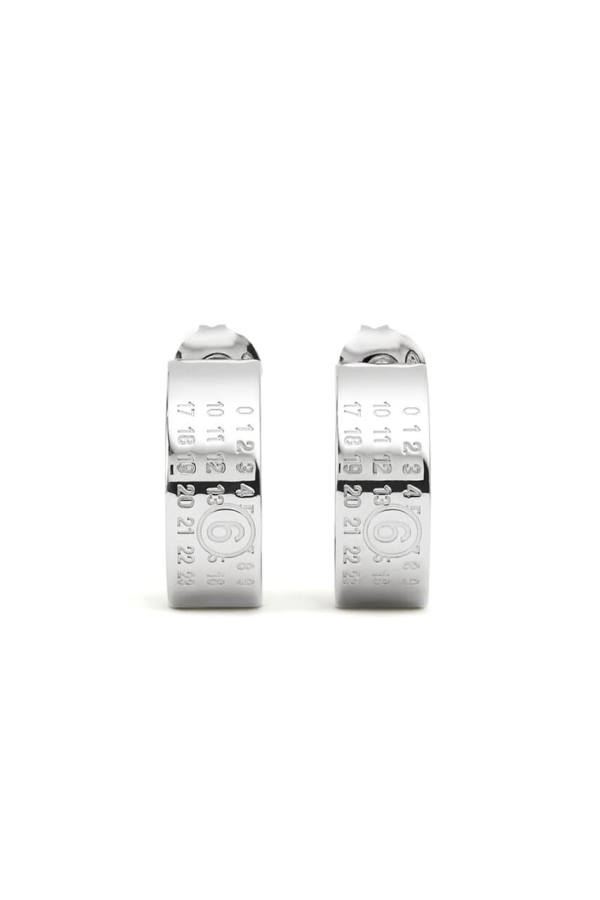 MM6 Maison Margiela Logo Earrings - Silver