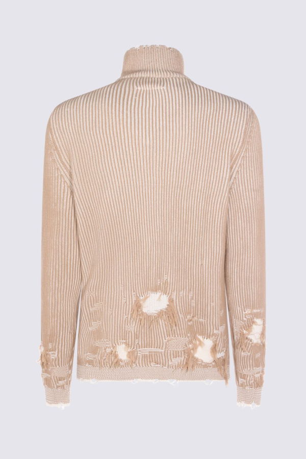 MM6 Maison Margiela Camel Chalk Cotton Sweater