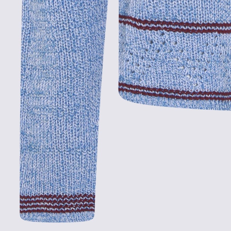 Marni Light Blue Cotton Knitwear Sweater - Blue