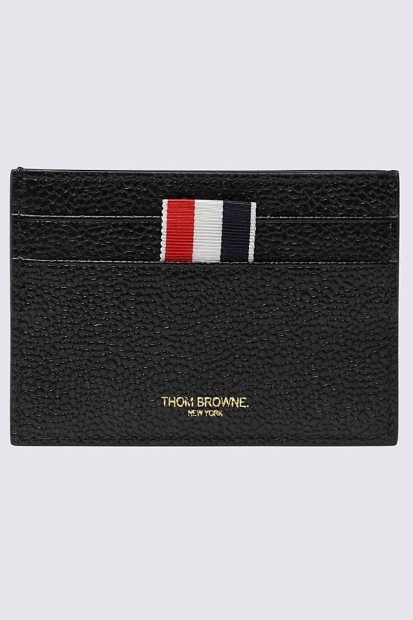 thom browne Black Card Holder Wallet - Black