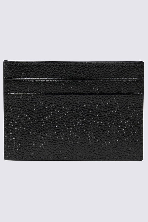 thom browne Black Card Holder Wallet - Black