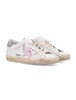 Golden Goose Super-Star White Nappa Sneakers With Pink Metallic Star - White/Pink/Grey - Thumbnail 3