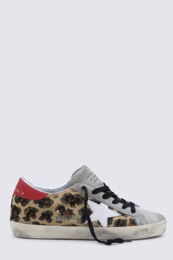 Golden Goose Multicolor Super Star Sneakers - Leopard/White/Red