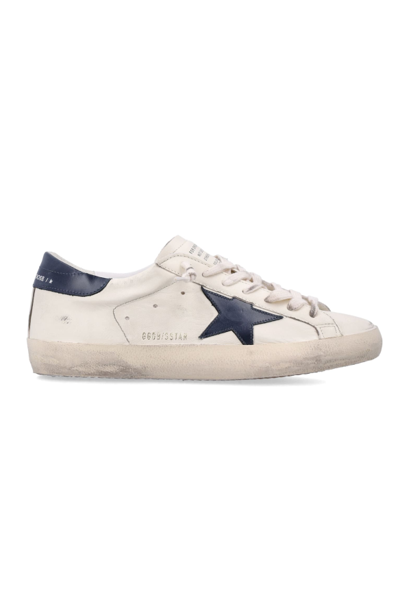 Golden Goose Leather Super-Star Classic Sneakers - Beige/Night Blue