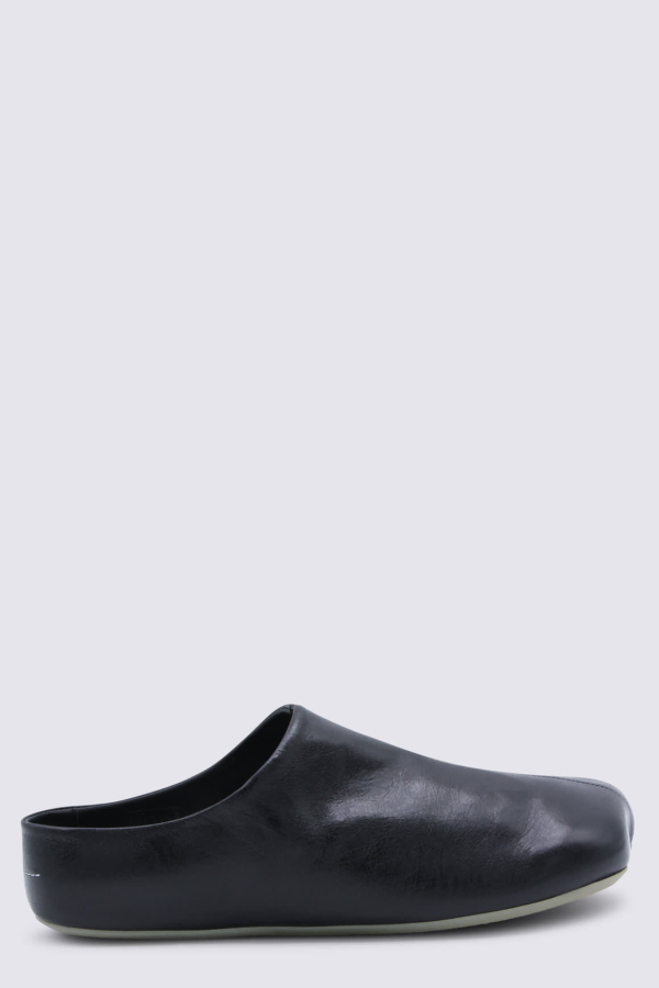 MM6 Maison Margiela Leather Flats - Black