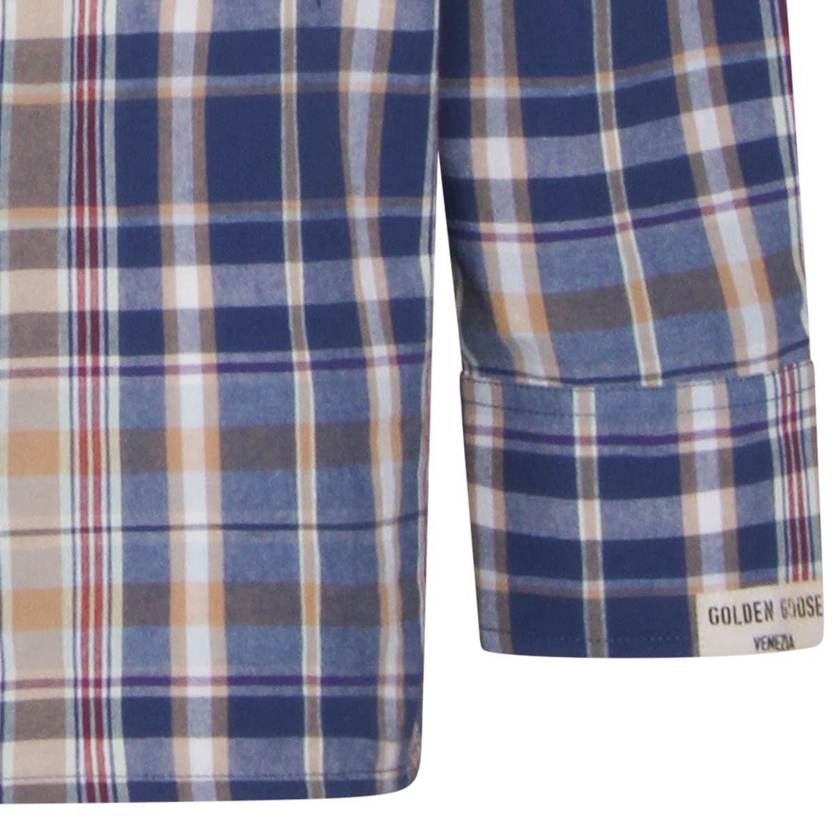 Golden Goose Beige And Blue Cotton Shirt - New Wheat/Indigo Blue/Old Red - Image 4 of 4