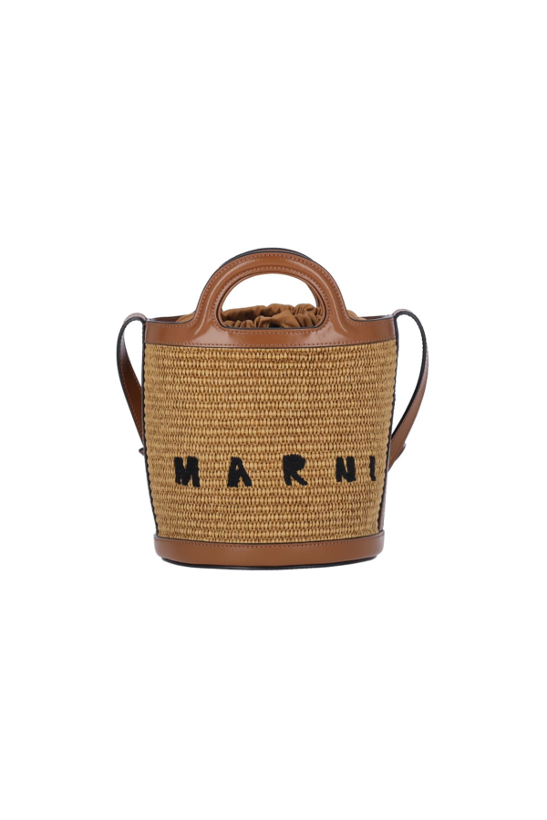 Marni Small Bucket Bag Tropicalia - Beige