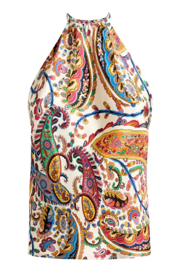 Etro Paisley Print Silk Top - Multicolour