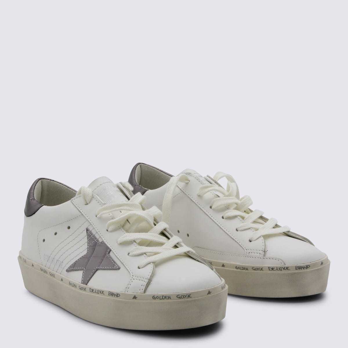 Golden Goose Leather Sneakers - White/Grey Lilac - Image 2 of 4