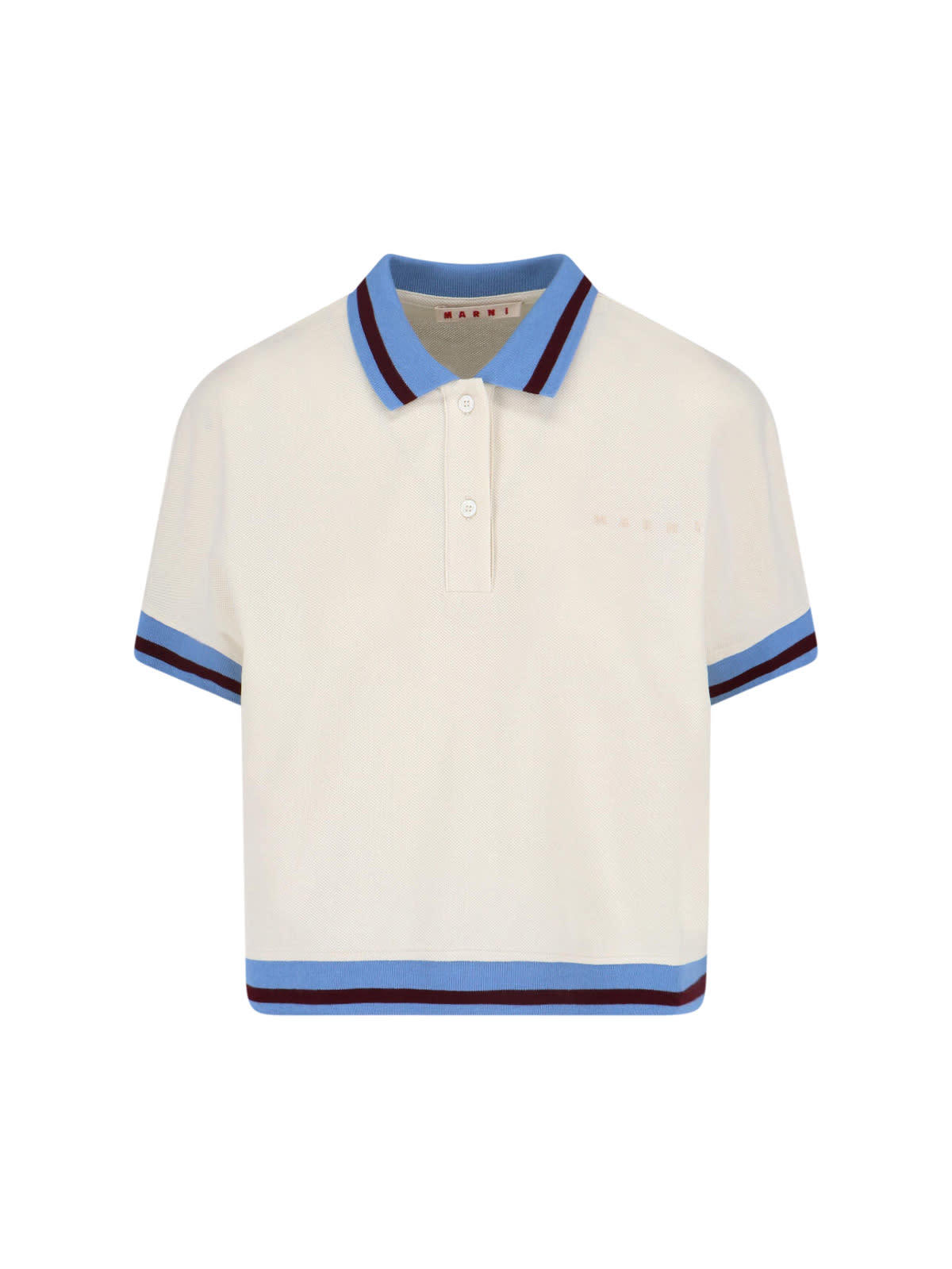 Marni Button Polo Shirt T-Shirt - Cream - Image 1 of 3