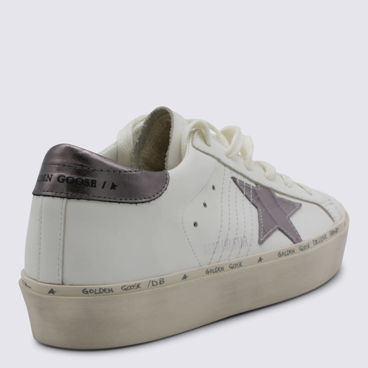 Golden Goose Leather Sneakers - White/Grey Lilac - Image 3 of 4