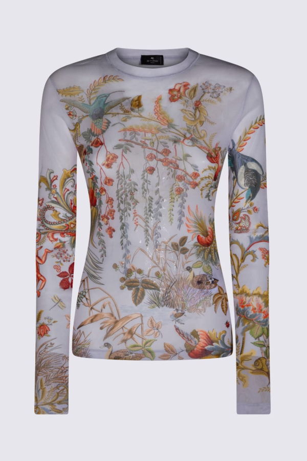 Etro White Top Top - White/Multi