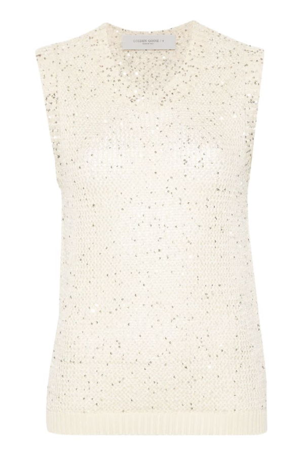 Golden Goose Melyssa With Sequins Top - Ivory