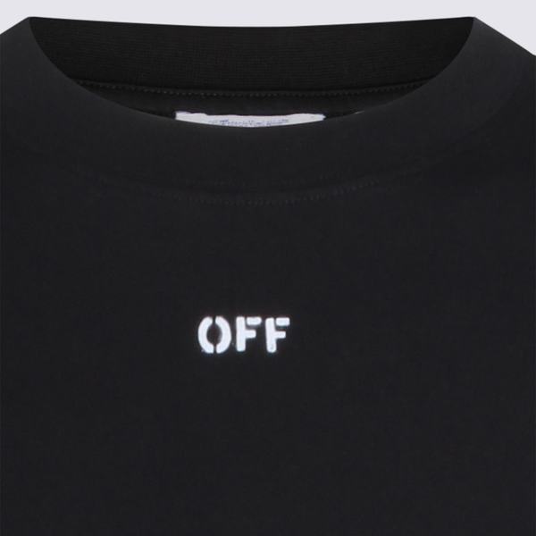 Off-White Cotton T-Shirt - Black
