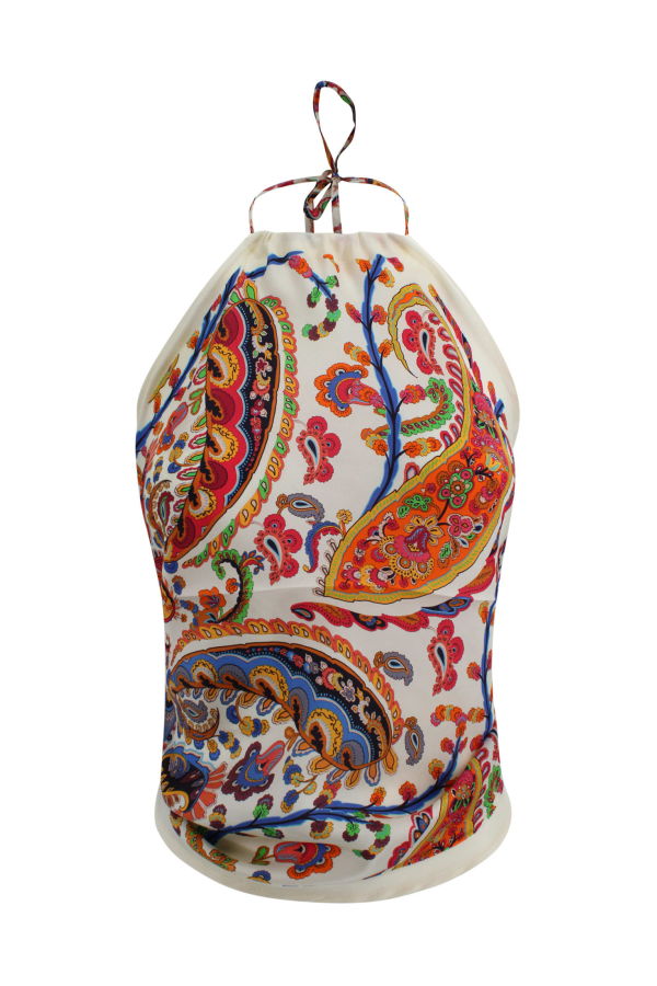 Etro Silk Bandana-Style Top With Paisley Print