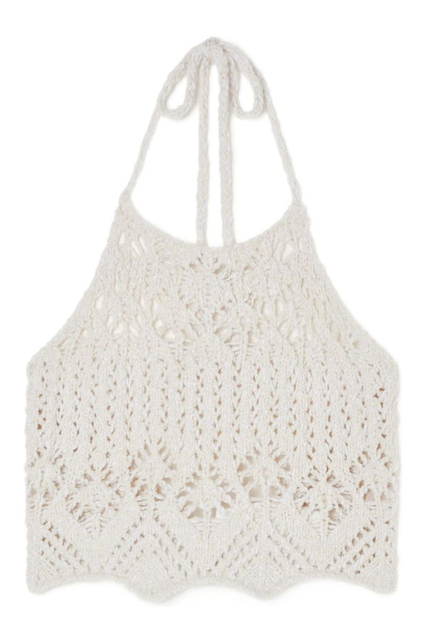 Alanui Lagoon Romance Cotton Top - Cream