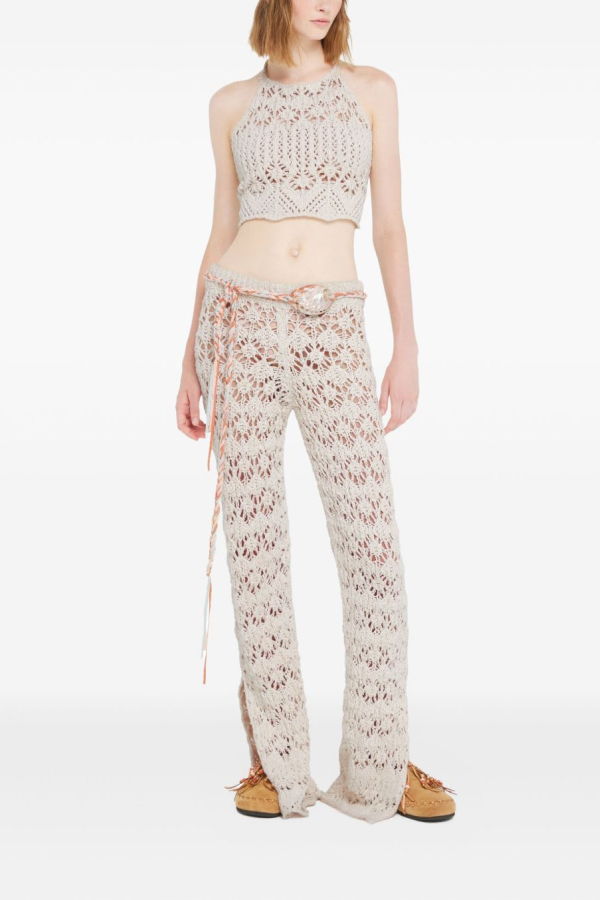 Alanui Lagoon Romance Cotton Top - Cream