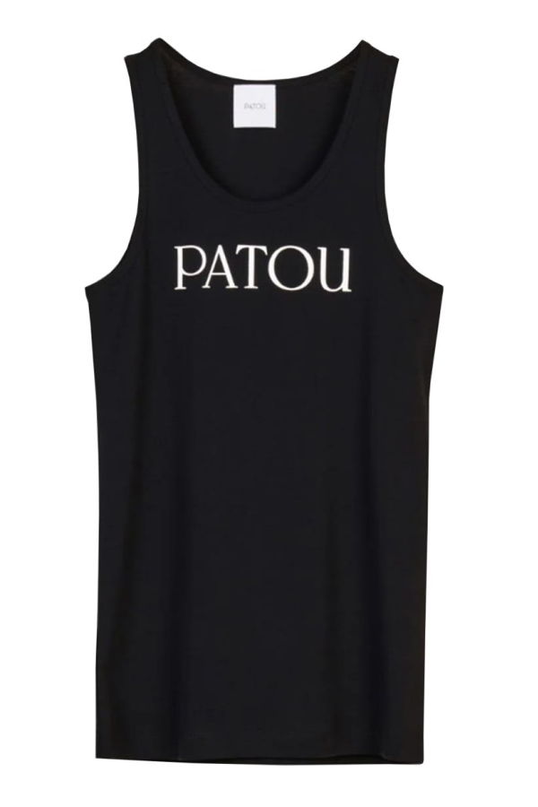 Patou Logo Print Tank Top - Black