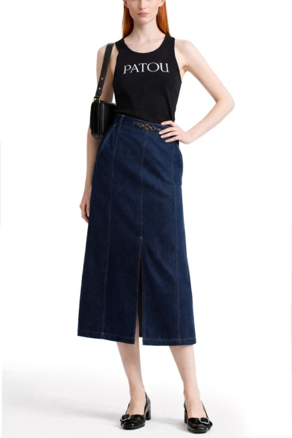 Patou Logo Print Tank Top - Black