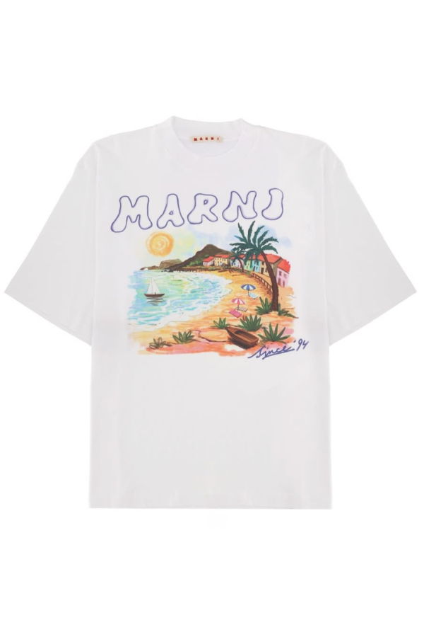 Marni T-Shirt With Print T-Shirt - White