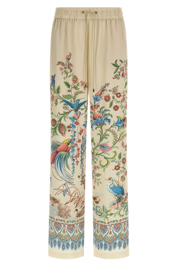 Etro Flora And Fauna Printed Trousers - Beige