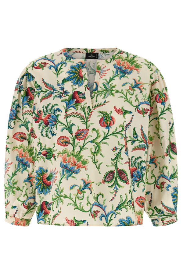 Etro Floral Cotton Blouse - Multicolor