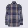 Golden Goose Blue Cotton Shirt - New Wheat/Indigo Blue/Old Red - Thumbnail 1