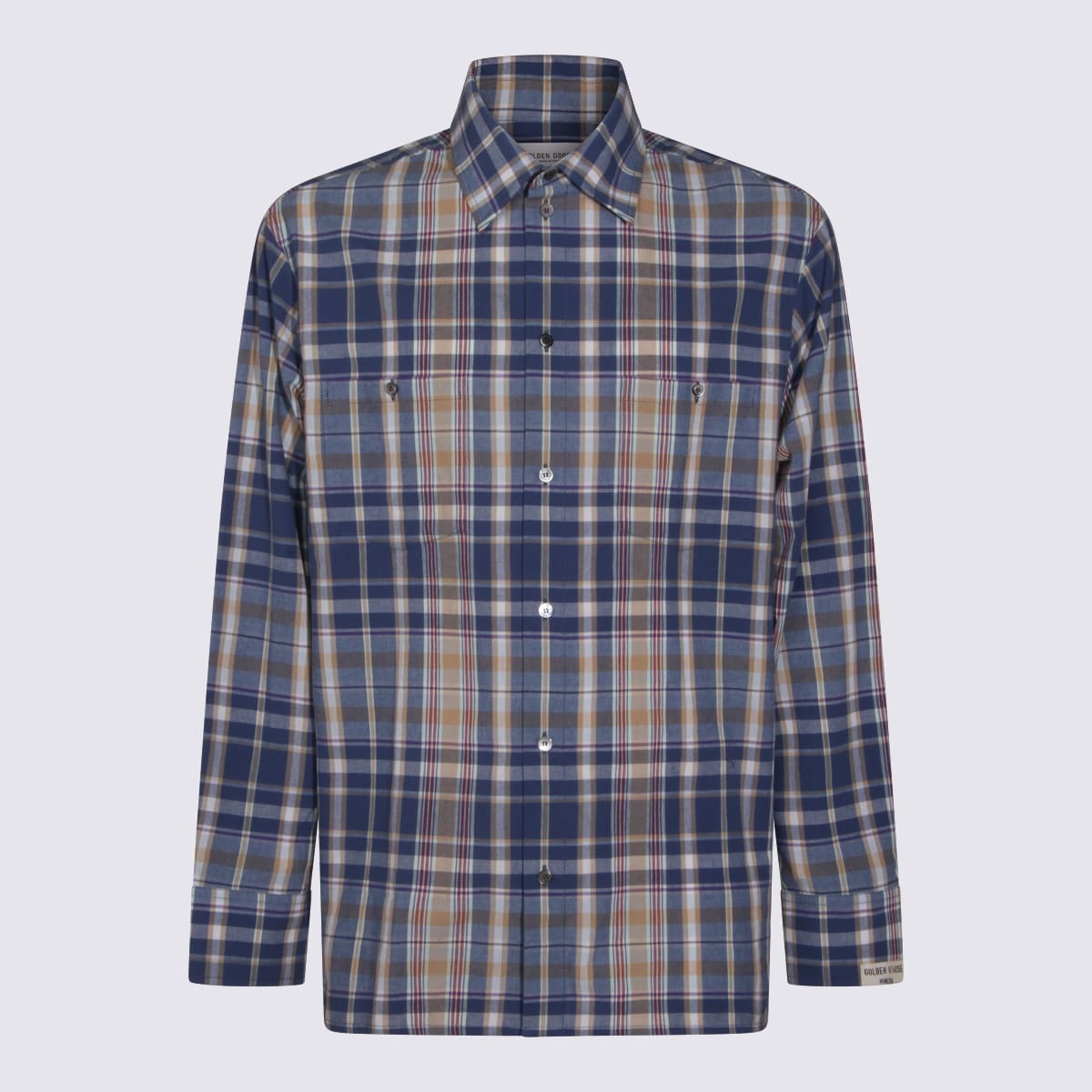 Golden Goose Blue Cotton Shirt - New Wheat/Indigo Blue/Old Red - Image 1 of 4