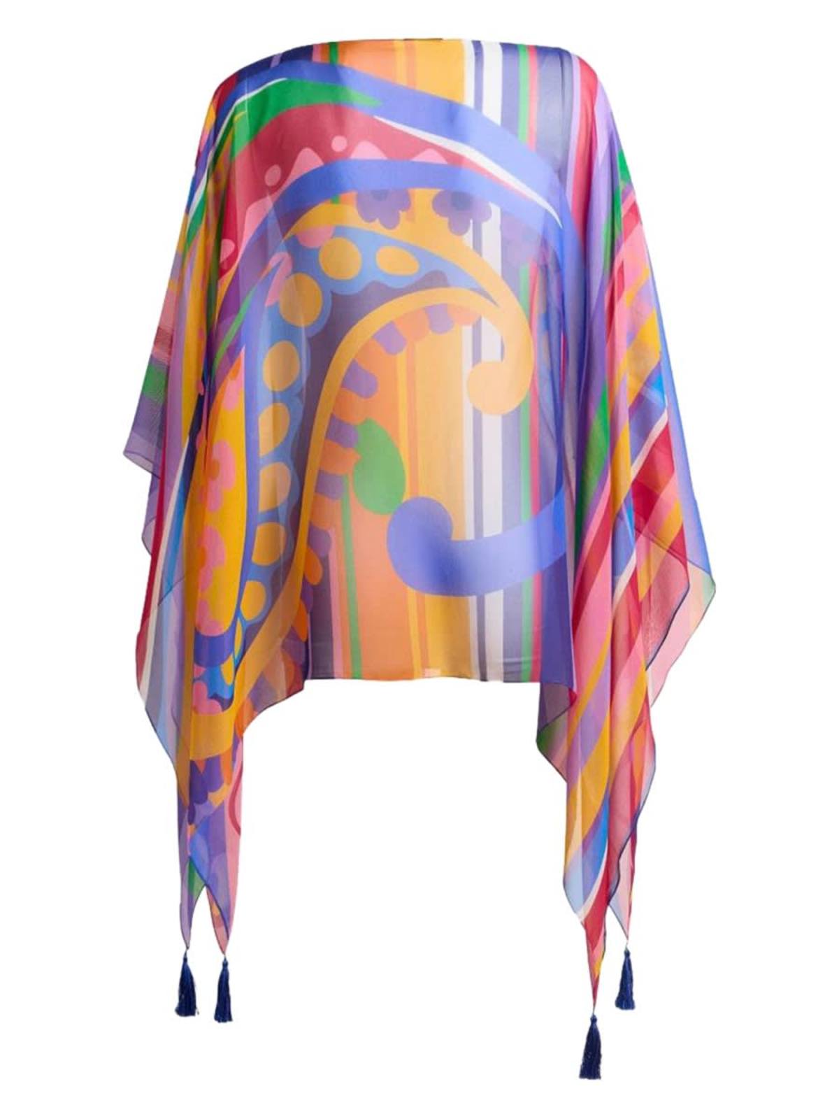 Etro Paisley Print Silk Poncho Top - Multicolour - Image 2 of 2